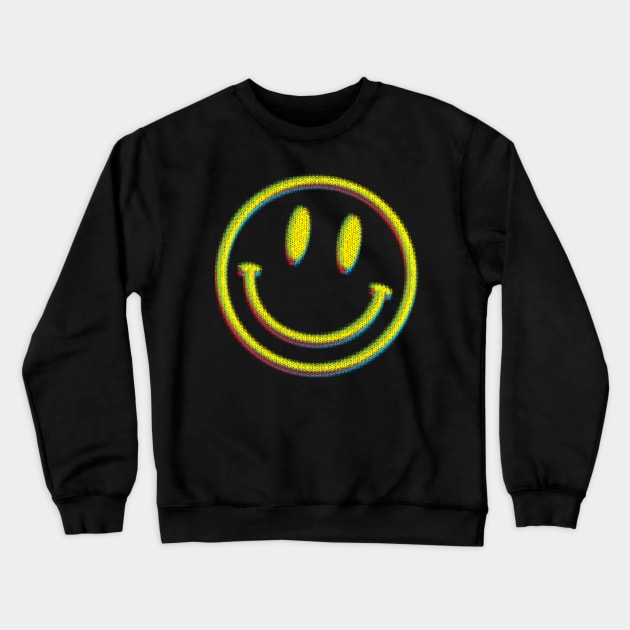 Acid Smiley Crewneck Sweatshirt by SunsetGraphics